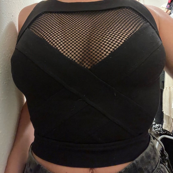 Guess Fishnet Bandage Top - Picture 1 of 2